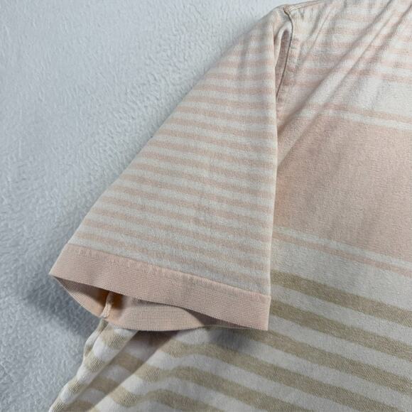 Vintage Elandale Polo Shirt Mens Large Pink White Striped Knit Mob Old Money 90s - Picture 3 of 10